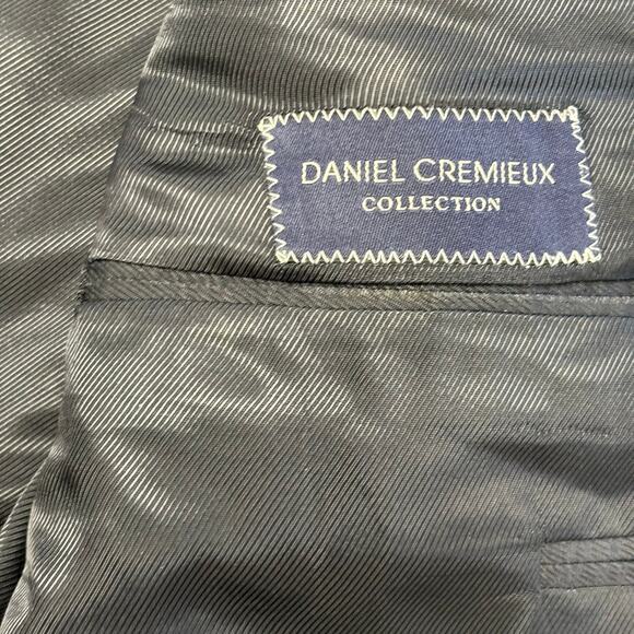 Daniel Cremieux Striped Blue Black Mens 42R Loro Piana Suit Sport Coat Blazer - Picture 5 of 13